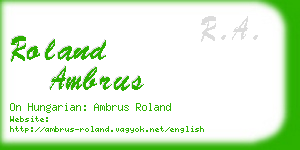 roland ambrus business card